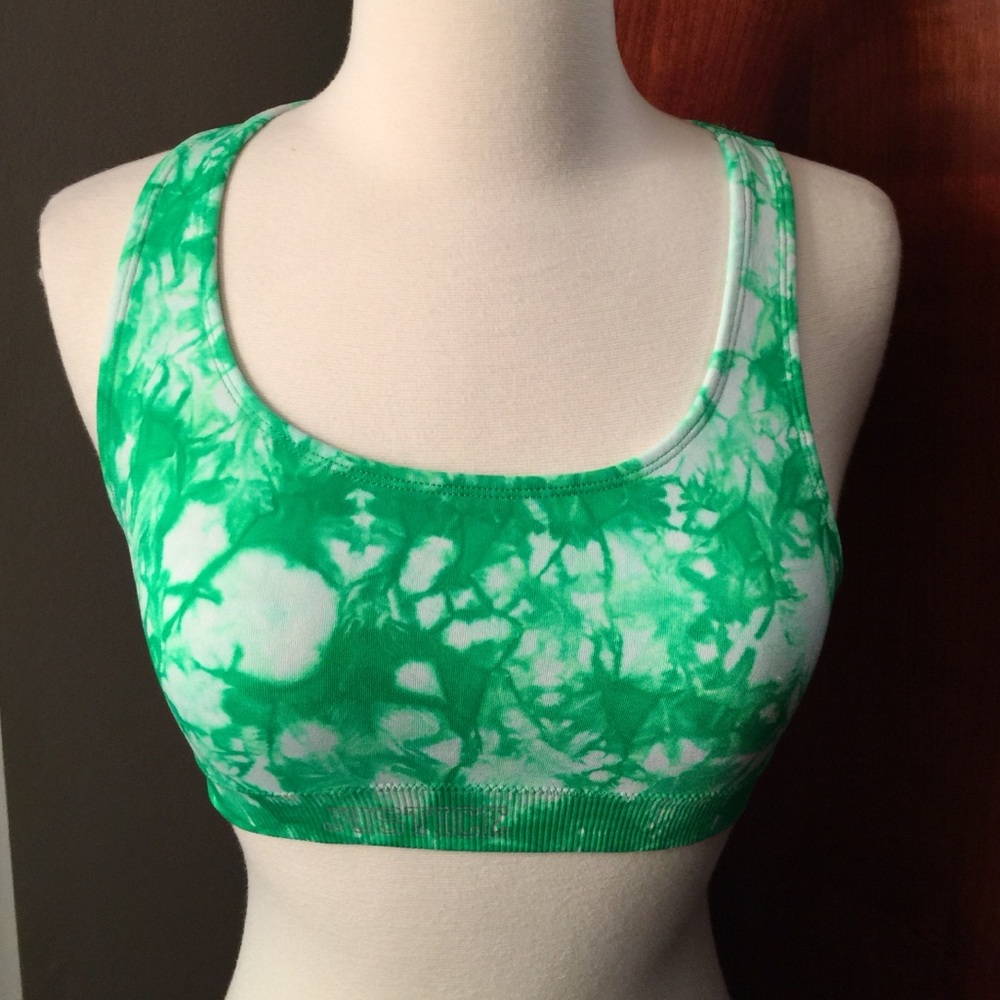 JUSTICE Green Tie Dye Sports Bra